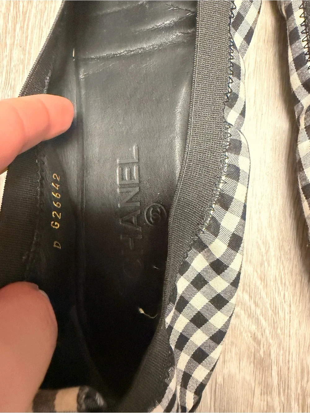 Chanel Black & White Gingham Ballet Flats - Picture 7 of 9